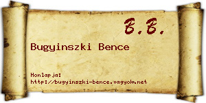 Bugyinszki Bence névjegykártya