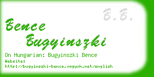 bence bugyinszki business card